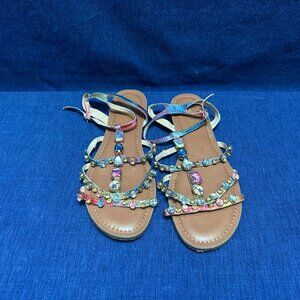 Candies Camilos women’s multicolored jeweled sandals SZ 10 MED